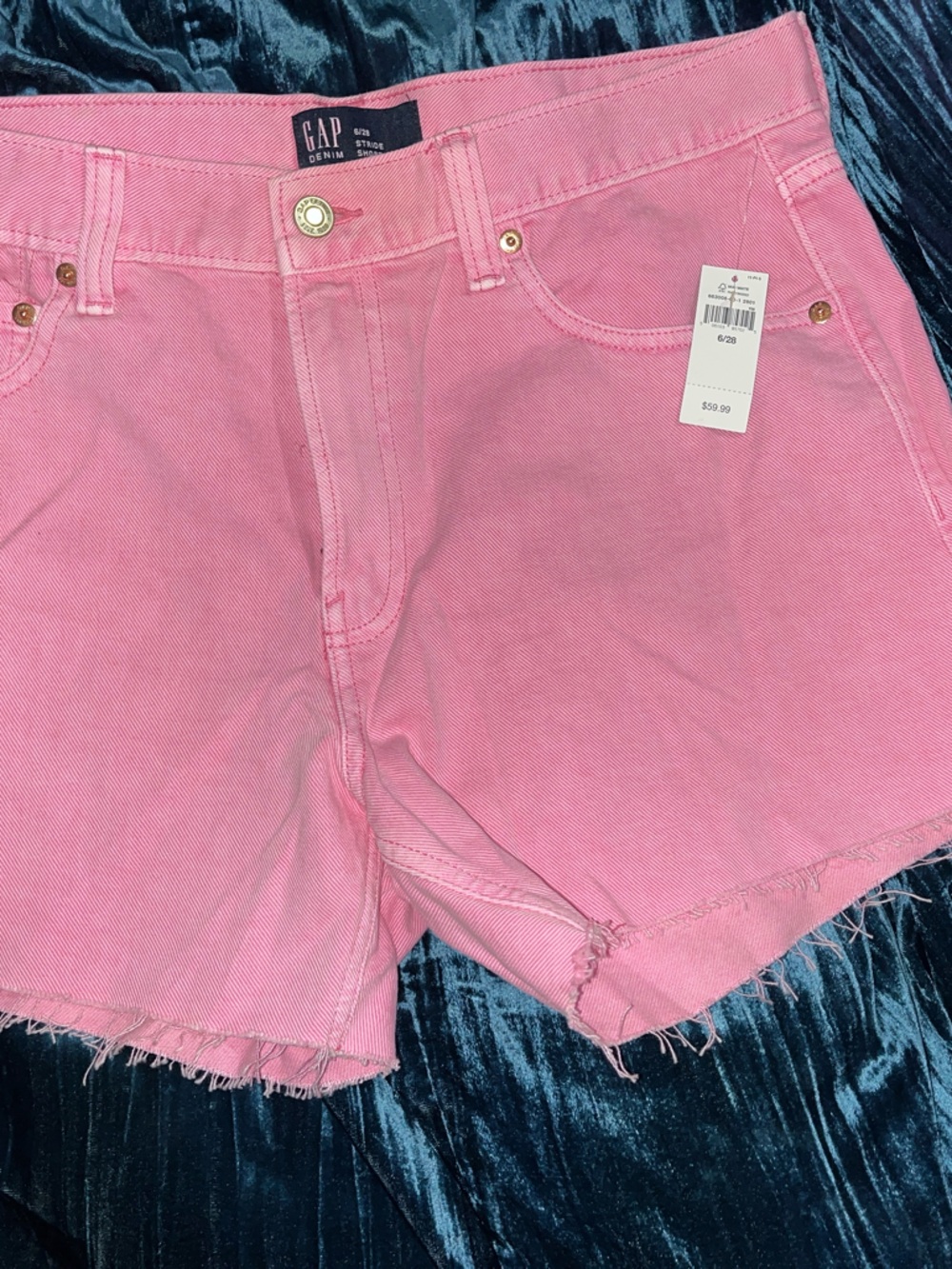 GAP Pink Denim Frayed Hem Shorts